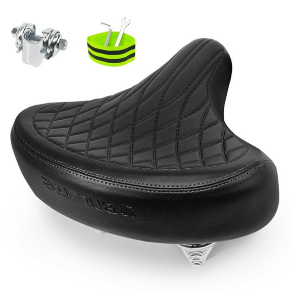 BUCKLOS Bike Seat for Comfort Wide Bicycle Seats Large Bike for Men Women Saddle for Ebike Beach Cruiser Peloton Stationary Bike Exercise Bike