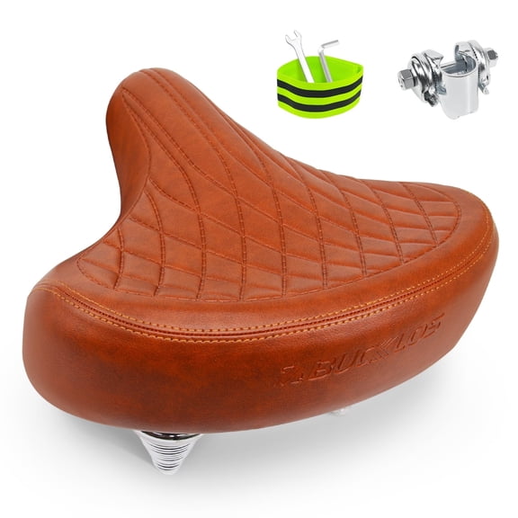 BUCKLOS Bike Seat for Comfort Men Women Wide Bicycle Seats Large Bike Saddle for Ebike Beach Cruiser Peloton Stationary Bike