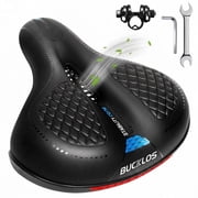 BUCKLOS Comfortable Bike Seat Cushion for Men Women Wide Bicycle Saddle Soft Memory Foam Padded Replacement Seats Fit for Peloton, Exercise Bikes, Ebike,Cruiser