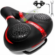 BUCKLOS Comfortable Extra Wide Bike Seat Cushion for Women Men, Exercise Bike/Stationary/Peloton Bike Seats Comfort Foam Padded, Waterproof Bicycle Saddles with