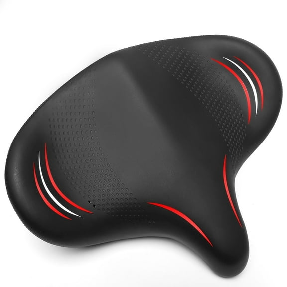 BUCKLOS Extra Wide Bike Seat Cushion, Memory Foam Padded Exercise Bike Seat Cover for Peloton Stationary Bikes, Waterproof Universal Comfort Bicycle Saddle for Women & Men