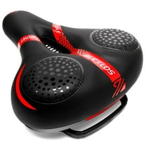 BUCKLOS Comfortable Extra Wide Bike Seat Cushion for Women Men, Exercise Bike/Stationary/Peloton Bike Seats Comfort Foam Padded, Waterproof Bicycle Saddles with Dual Shock Absorbing Ball