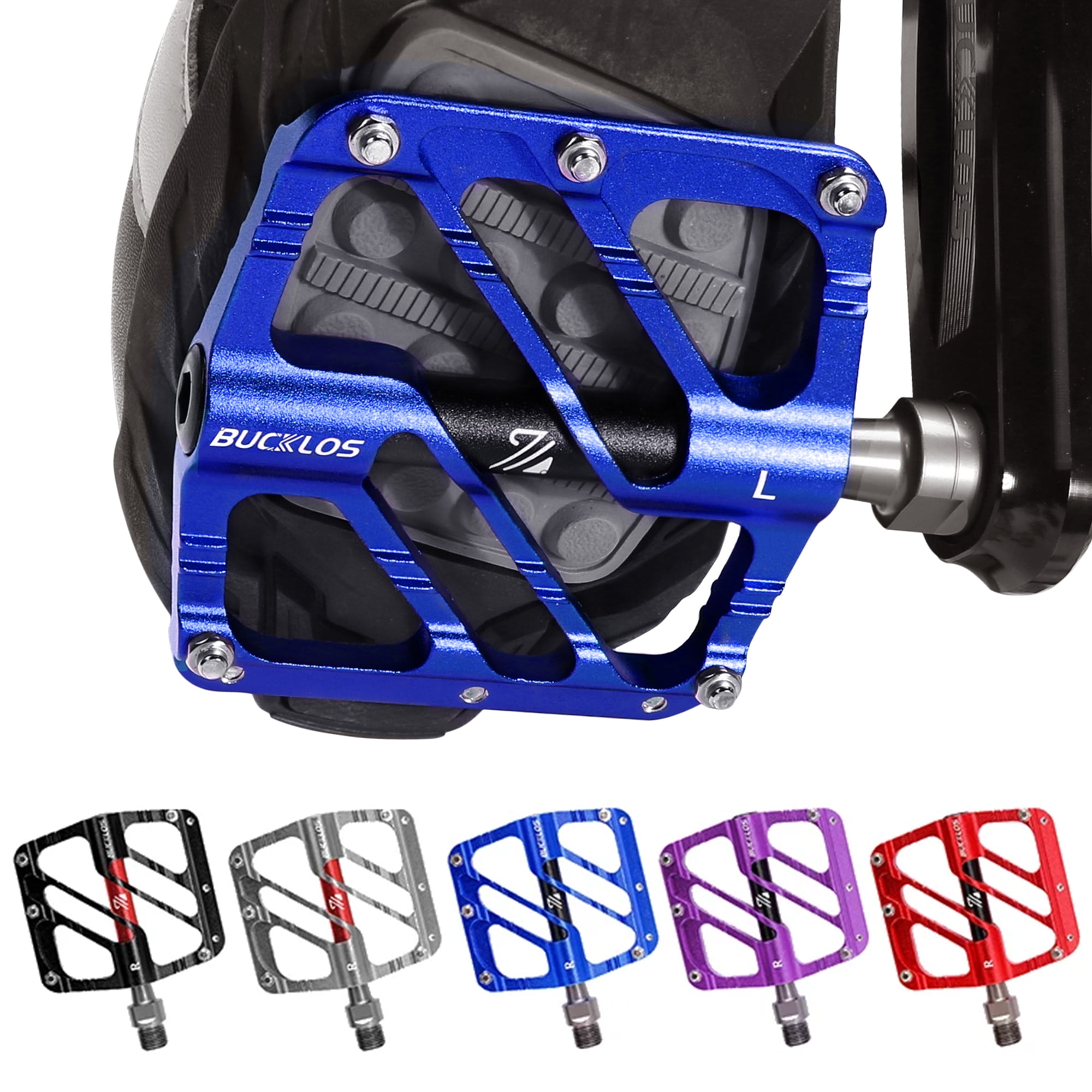 BUCKLOS Flat Pedals Platform Pedals Sealed Bearings Mountain Bike 9/16