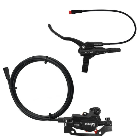 BUCKLOS HD-E635 2-Pistons Hydraulic Brake Set Left Front 1100 mm Right Rear 1800 mm Aluminum Alloy Electric Power Off Hydraulic Disc Brake Set for ebike/Scooter/MTB Mountain Bike/Road Bicycle
