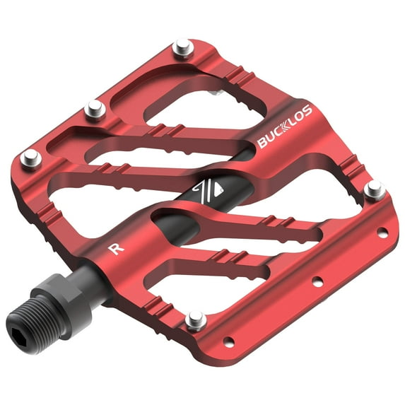 BUCKLOS MTB Flat Pedals Mountain Bike Pedals,3 Bearings Road Bike Bicycle Pedals Adult,CNC Aluminum Alloy Non-Slip for BMX/Gravel Bike/Hybrid Bike 9/16"