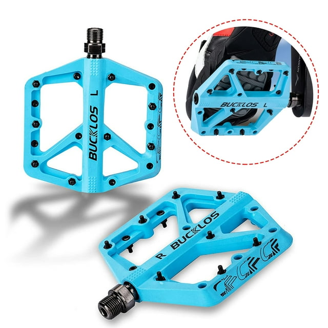 BUCKLOS MTB Pedals Mountain Bike Pedals Platform 9/16” Lightweight NonSlip Cycling Double DU