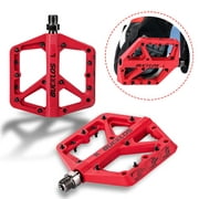 BUCKLOS MTB Pedals Mountain Bike Pedals Platform 9/16” Lightweight Non-Slip Cycling Double DU Sealed Bearing Flat Pedals with 16 Anti-Skid Pins, Bicycle Platform Pedals for BMX MTB