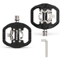thumbnail image 1 of BUCKLOS Mountain Bike Pedals Clip in and Flat Platform Dual Sided, Lightweight Nylon Clipless Pedals Compatible with SPD Bicycle Cleats Cycling Shoes- Fit Gravel MTB Indoor Road Bike（PD-M650）, 1 of 7