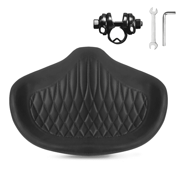 BUCKLOS Noseless Bike Seat for Comfort Men&Women Extra Wide Bicycle Seat Cushion Oversized Comfortabele Foam Padded Bike Saddle for Peloton Exercise Bike Ebike Cruiser Bikes