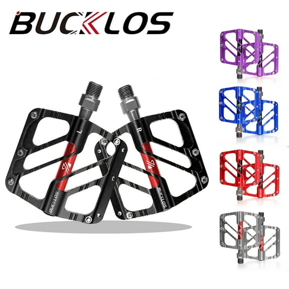BUCKLOS Platform Pedals Flat Pedals Mountain Bike 3 Bearing Pedal 9/16" Bicycle Pedal