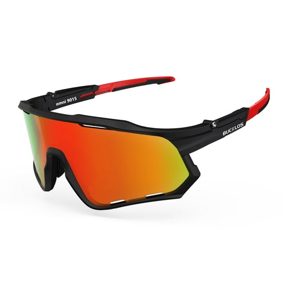 BUCKLOS Polarized Sunglasses Cycling UV400 Protection,TR90 Sports Goggles for Men Women,Running Baseball Golf Outdoor