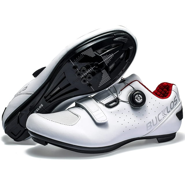 BUCKLOS Road Bike Shoes Compatible with Peloton, Cycling Shoes Wide