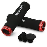BUCKLOS Single Lock on Bike Handlebar Grips - Bicycle Foam Sponge Handle Bar Anti-Slip Comfortable Shock-Absorbing Mountain Bike Grips for MTB, BMX, Scooter, Beach Cruiser, Folding Bike