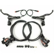 BUCKLOS Zoom H876E 2-PIN 4 Pistons Hydraulic Disc Brake Set E-Bike Electric Power Off Brake,Left Front 43.7in Right Rear 73.2in with Caliper IS/PM Adapter for ebike/Road Bicycle/MTB Aluminum