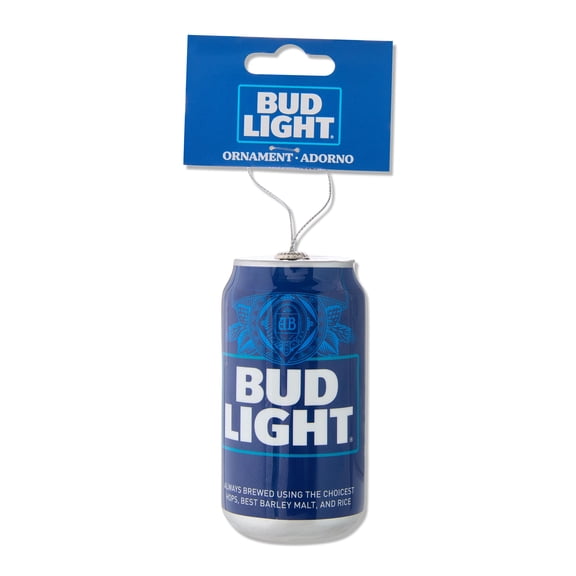 Bud Light Decoupage Holiday Ornament, Blue, Plastic, Collectible, by Ruz