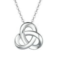 thumbnail image 1 of BUDALGA Sterling Silver Knitted Pattern Love Pendant Necklace Fine Jewelry Gift for Mon Women, 16+ 2" Extender, 1 of 7