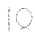 thumbnail image 1 of BUDALGA White Gold Plated Twisted Hoop 40mm Earrings Fashion Jewelry Valentine's Day Gift for Women Wife Mom, 1 of 4