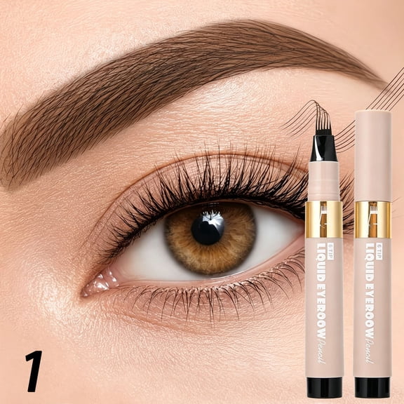 BUDAO00 6 Fork Microblading Eyebrow Pencil with Dual End Brow Brush, Hair Like Stroke Eyebrow Pen for Shaping, Filling Sparse Brows and Natural Looking Daily Makeup for Daily Brow Styling