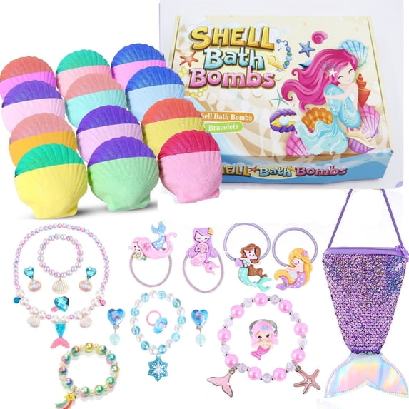 BUDAO00 Bath Bomb Gift Set with Surprise Inside, 9Pcs Colorful Handmade Kids Safe and Gentle Spa Bath Fizz Balls Kit, Birthday Christmas Gift