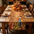 thumbnail image 1 of BUDAO00 Fall Thanksgiving Table Runner, Scarecrow Linen Table Runner with Autumn Harvest Blessings Print, 13 x 47 Inch Rustic Dining Table Decor for Kitchen, Console and Mantel (B), 1 of 9
