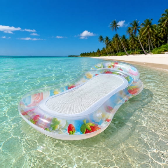 BUDAO00 Inflatable Tanning Pool Lounger Float, Sunbathing Lounge Floatie Raft, Water Filled Tanning Bed Mat Pad Blow Up Pool with Ball Pit for Adult, Portable for Beach, Pool, Lake ()