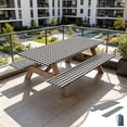 thumbnail image 1 of BUDAO00 Picnic Table Cover with Bench Covers, Washable Tablecloth for 6 Foot Rectangle Tables – 72"x30" Waterproof Elastic Fitted Checkered Camping Tablecloth for Outdoor Use (Black), 1 of 6