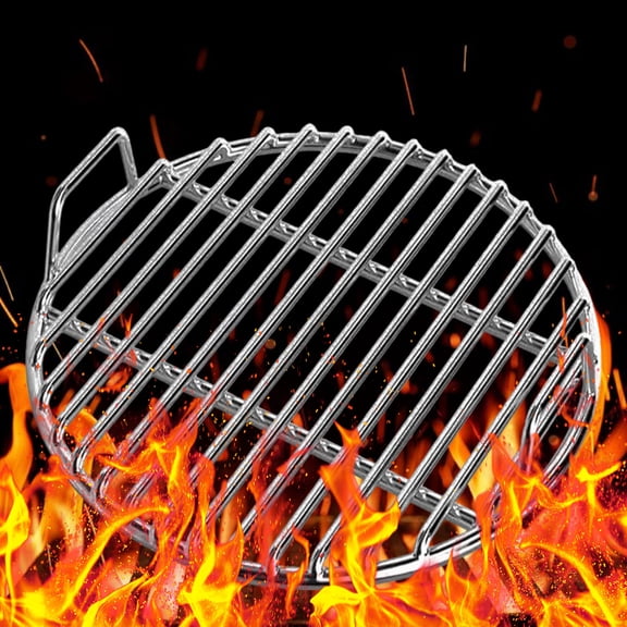 BUDAO00 Round Stainless Steel Grill Grate Heavy Duty Cooking Rack With Handles