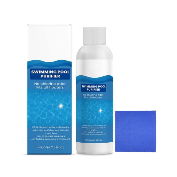 BUDAO00 Swimming Pool Purifier with Towel, Pool Water Purifier Liquid, Keeps Water Crystal Clear & Removes Cloudiness, for Inground Pools & Above Ground Pools