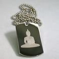 thumbnail image 1 of BUDDHA  DOG TAG STAINLESS STEEL AND STAINLESS BALL CHAIN NECKLACE PENDANT, 1 of 3