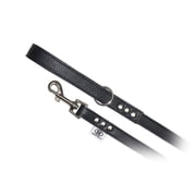 BUDDY BELT All Pebble Grain Leather Leash Black - Premium Edition 1/2" x 4'