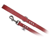BUDDY BELT All Pebble Grain Leather Red Leash - Premium Edition 1/2" x 4