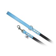 BUDDY BELT Pebble Grain Accent Leather Nylon Leash Blue - Premium Edition 1/2" x 4'