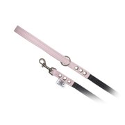 BUDDY BELT Pebble Grain Accent Leather Nylon Leash Pink - Premium Edition 3/4" x 4'