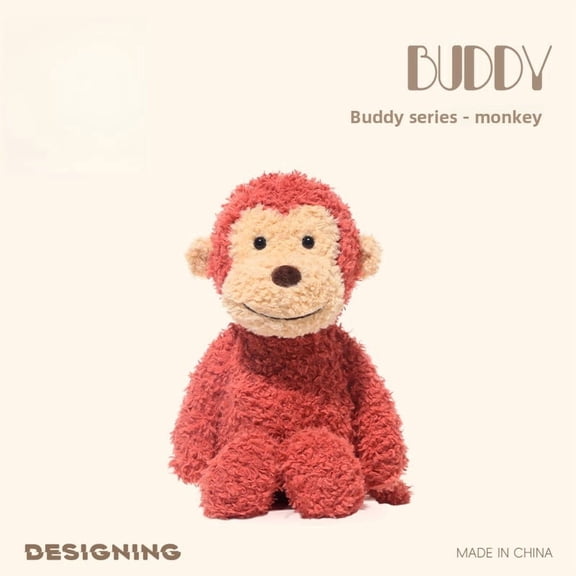 BUDDY Series Plush Toy Set, Cute Fluffy Monkey & Rabbit Stuffed Animals, Soft Huggable Plushies for Kids and Collectors