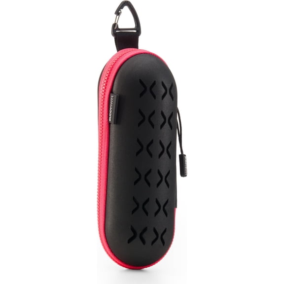 BUDDYSWIM EVA Goggle Case - Hard Ventilated & Lightweight Protection - Secure Carry for Swimming Goggles During Training and Competitions, black / pink, One Size