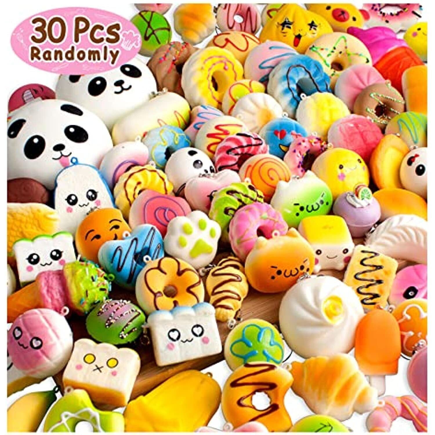 Budi 30 Pcs Upgraded Kawaii Squishies, Slow Rising, Mini