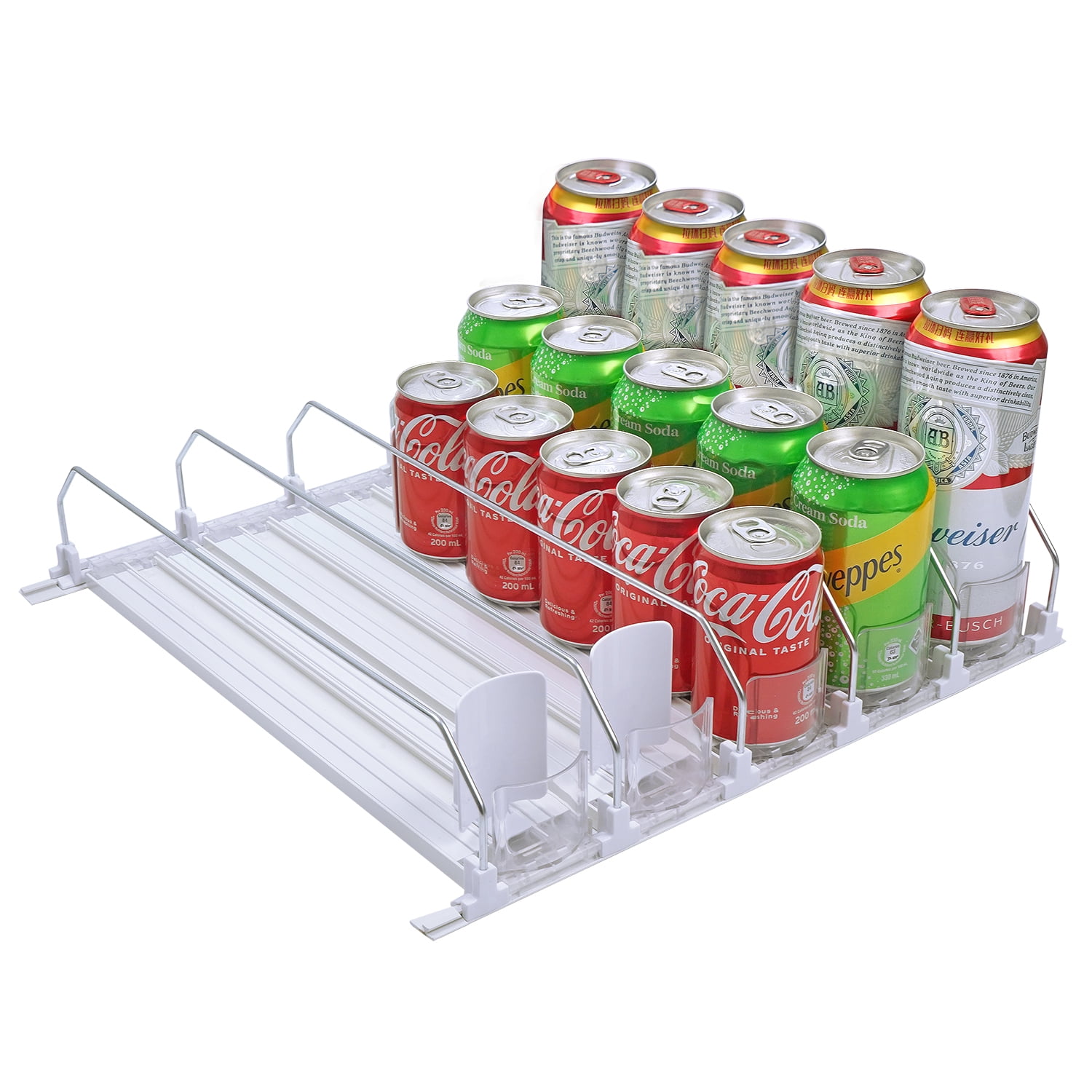 OnDisplay FIFO Refrigerator Soda/Beer Can Organizer - Stores 12 Cans in Fridge w/Auto Feed