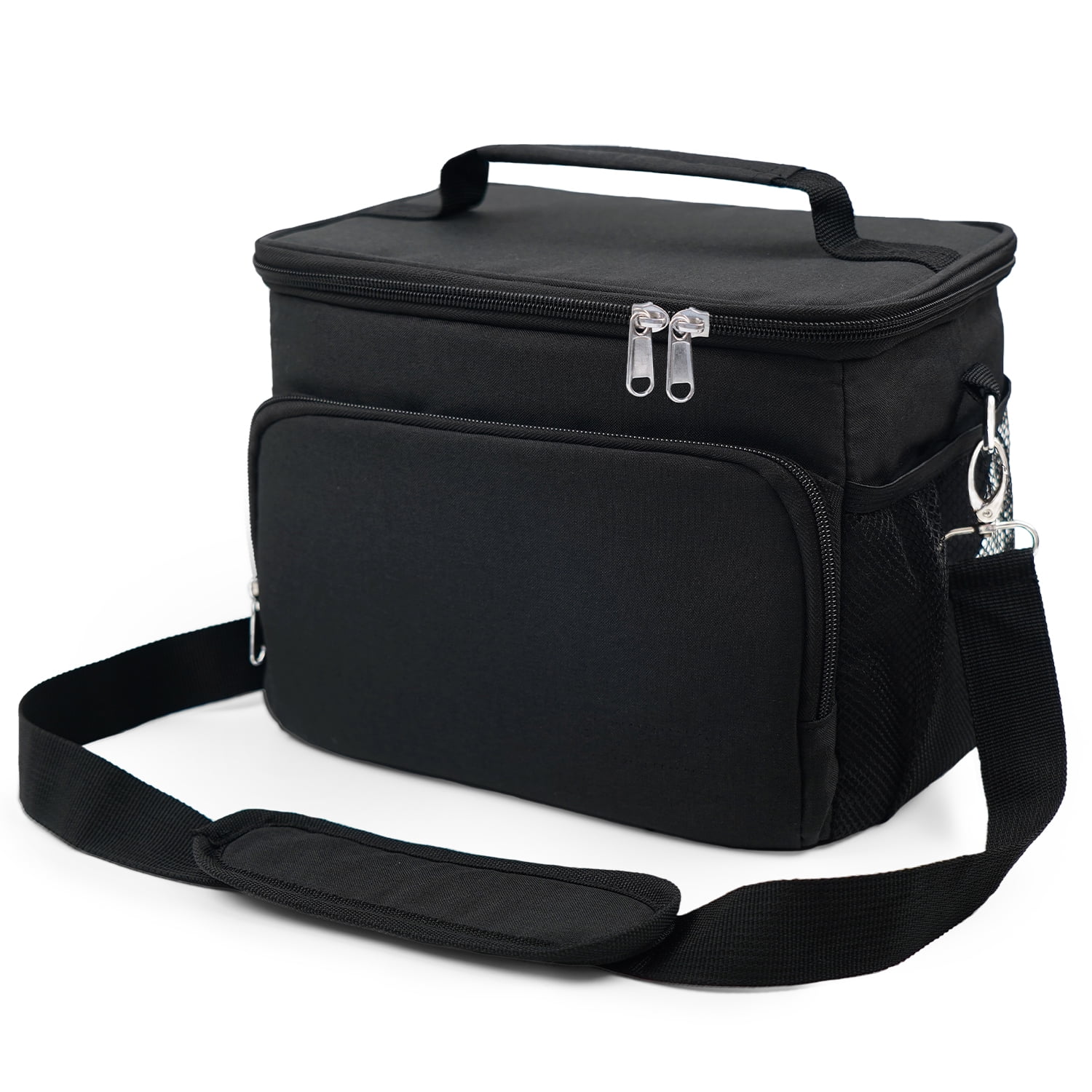 BUDO Insulated Lunch Bag Box for Women Men Kids, Reusable Cooler Tote Bag Pack, Black, 12L