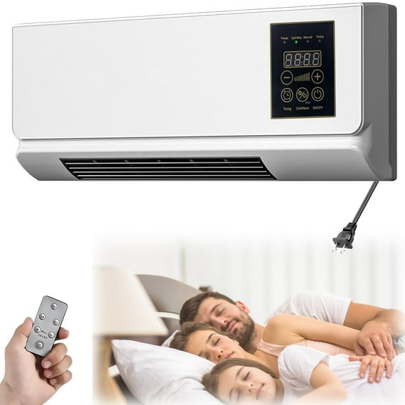 BUERCWS 6,000 btu Through-the-Wall Air Conditioners, Climafy Air Conditioning Split Max, 110v, Cools Up to 250 Sq.Ft., Quiet Operation, with Remote Control, Cooling and Heating, White