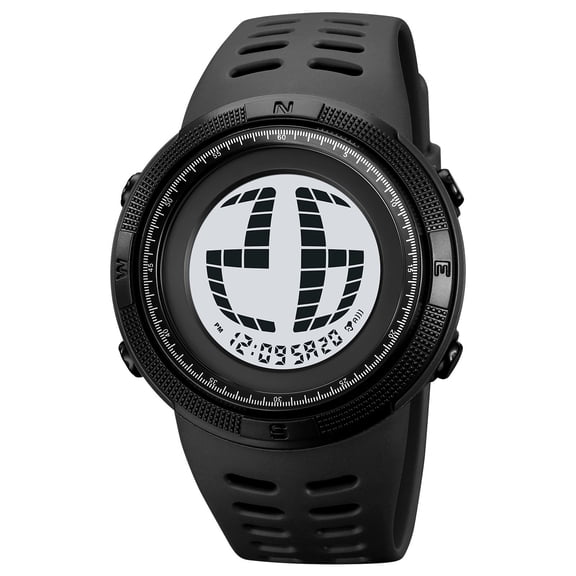 BUERCWS Adventure-Ready Digital Watch - 50M Water Resist., EL-Lit Pixel Display, Camo Pattern, Multifunction (Alarm/Stopwatch/Timer), TPU Strap, 53.5g Weight