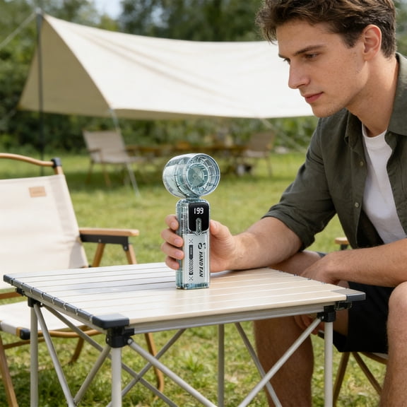 BUERCWS Boat Mini Handheld Fan, Handheld USB Rechargeable Small Portable Fan, Durable Plastic Design, Breeze for Sailing Fishing Trips