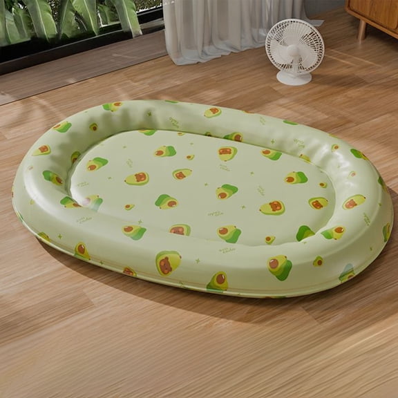 BUERCWS Cat Oval Cooling Mats, Pet Ice Mats, Summer Pet Cooling Pad Ice Sleeping, Pet Sofa Mats for Small Cats and Dogs, Anti-Bite Ice Mats, Scratch Resistants Wearable, Summer Coolings (Green)