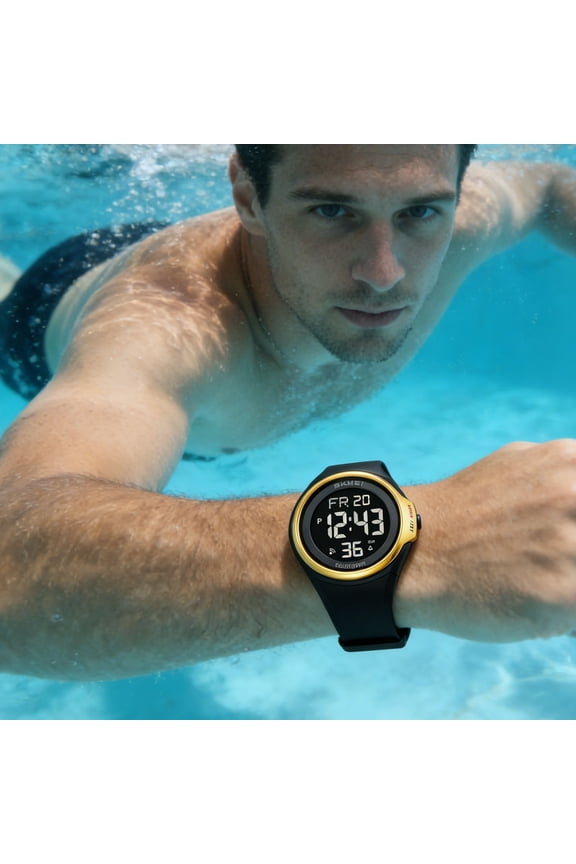 Durable Digital Watch for Active Students - 50M Water Resistant Outdoor Timer, Stopwatch & Alarm - Lightweight Shock Resistant Wristwatch for Daily Wear Sports