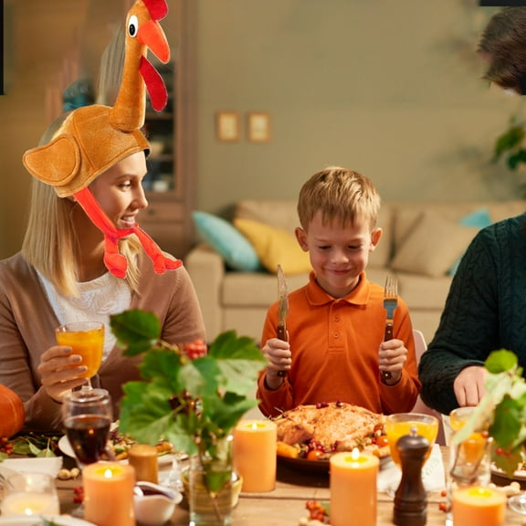 BUERCWS Turkey Hat Thanksgiving Party Performance Canary Drumstick Hat Performance Decoration