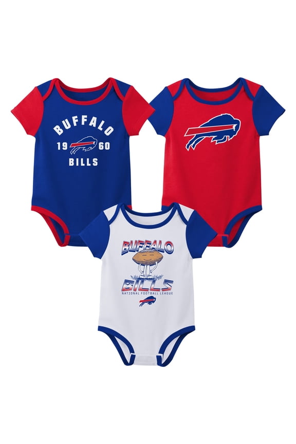 BUFFALO BILLS NFL Boys Infant 3 packOnesie Game Day Fan Apparel
