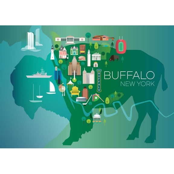 BUFFALO, BUFFALO, NEW YORK PRINT