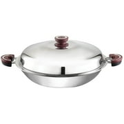 BUFFALO Stainless Steel Wok Flat Bottom Wok, 38cm