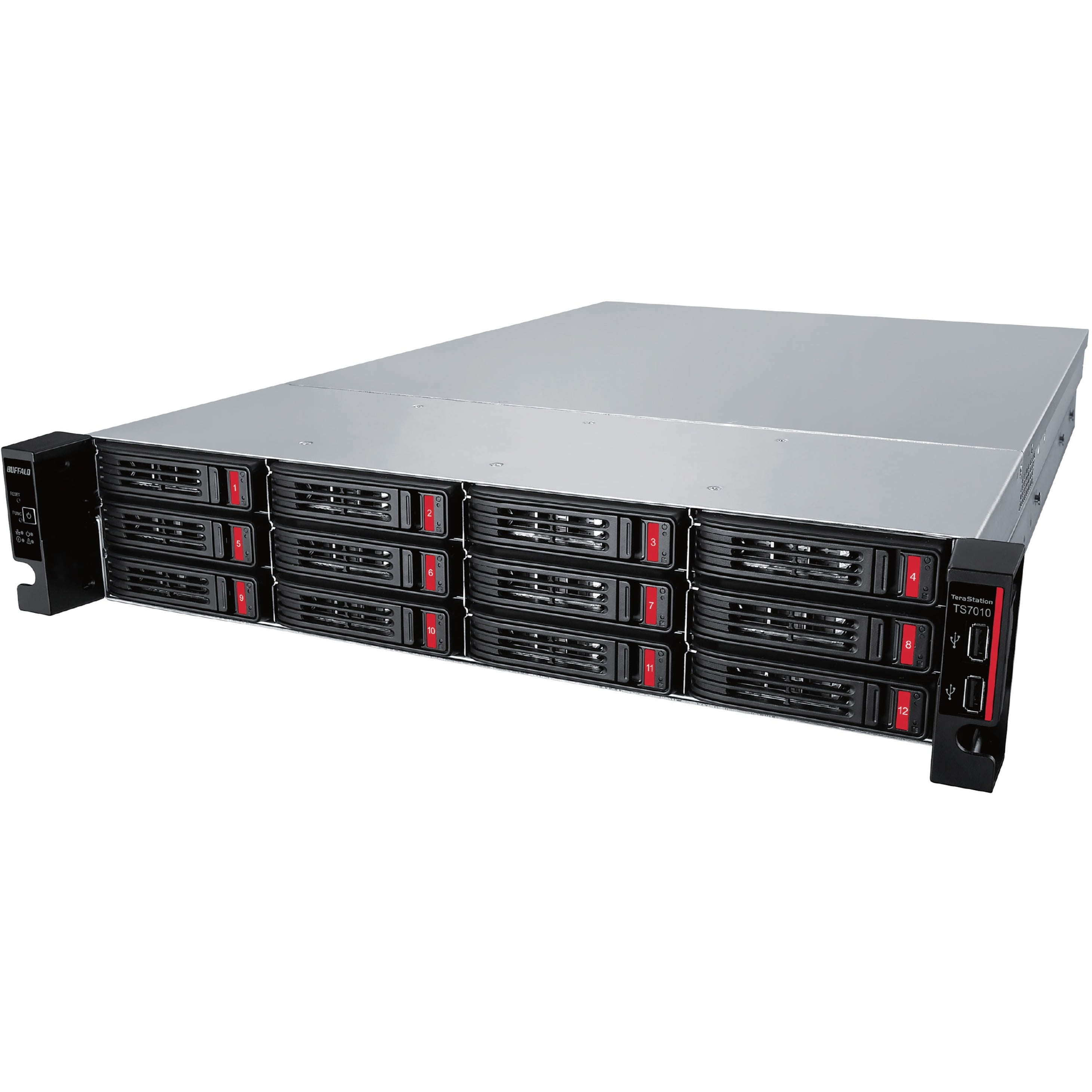 BUFFALO TeraStation 12-Bay 71210 240TB (12x20TB) High-Performance Rackmount NAS Hard Drives Included - Intel Xeon D-1713NT Quad-core (4 Core) 2.20 GHz - 12 x HDD Supported - 240 TB Supported HDD Ca...