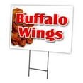 thumbnail image 1 of BUFFALO WINGS 18"x24" Yard Sign & Stake | Advertise Your Business | Stake Included Image On Front Only | Made in The USA, 1 of 3
