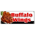 thumbnail image 1 of BUFFALO WINGS BANNER SIGN hot wings spicy bone wing sauce buffalo deep fried, 1 of 4